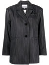 GANNI BLAZER MONOPETTO GRIGIO