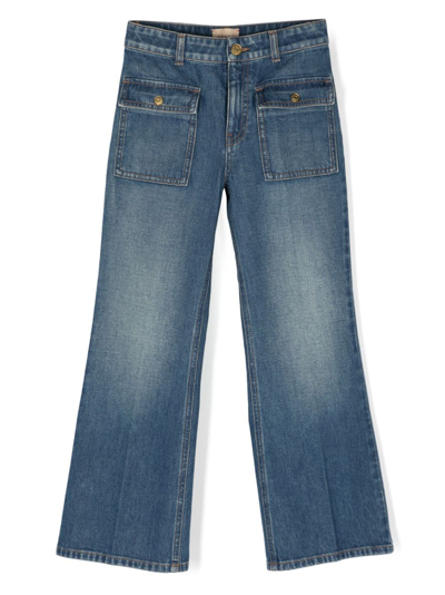 Gucci Kids' Girls Blue Flared Denim Jeans