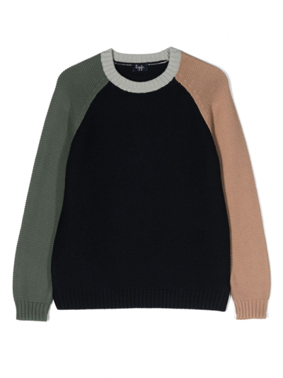 Il Gufo Kids' Colour Block Organic Cotton Knit Jumper In Multicolor