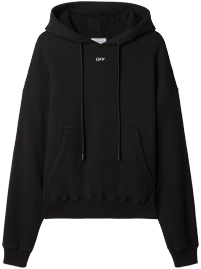 Off-white Black Sweatshirt With Logo Print And Hood In Nero
