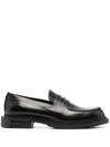 Fendi Frame Slip-on Leather Loafers In Black