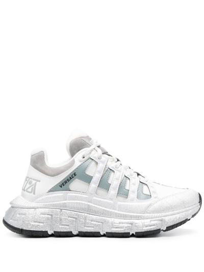 Versace Sneakers Pelle Bianco In White