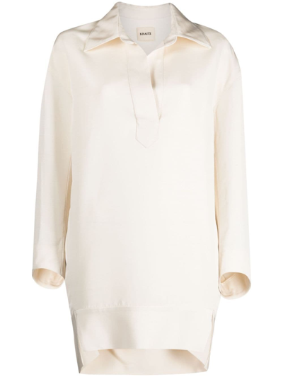 Khaite Kal Viscose Blend Mini Dress In White