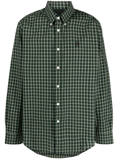 Givenchy Camicia  A Quadretti In Green