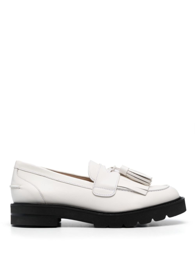Stuart Weitzman Moccasin In White Leather