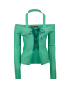 Andersson Bell Ribbed Mona Top In Green