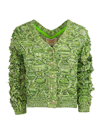 Andersson Bell Open-knit Fringed Cardigan In Verde