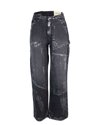 ANDERSSON BELL JEANS AMPIO "WAX COATED CARPENTER" NERO