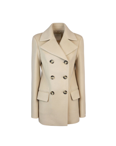Sportmax Double Breasted Coat In 092ivory