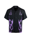 VISION OF SUPER BWLING SHIRT WITH PURPLE FLAMES