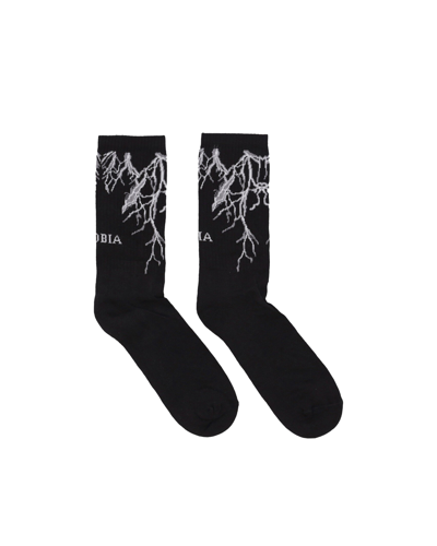 Phobia Archive Calzini Fulmini Grigi In Black