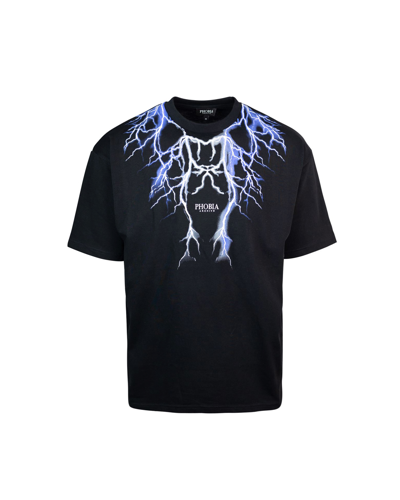 Phobia Archive T-shirt Blue Lightning In Black