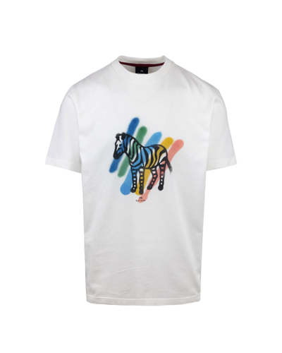 Ps By Paul Smith T-shirt Con Stampa Zebrata Colourata In 02