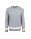 ELEVENTY GRAY SWEATER WITH CONTRASTING BANDS