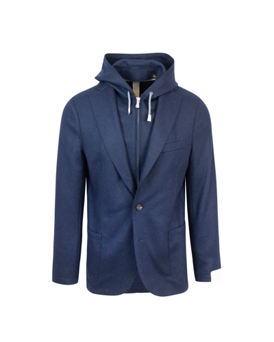 Eleventy Wool Jacket With Hood In 11