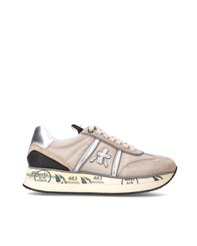 Premiata Conny Leather Sneakers In 6491beige