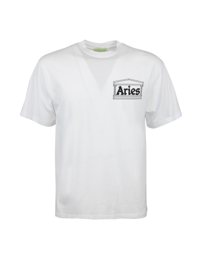Aries T-shirt Bianca Con Logo In Wht