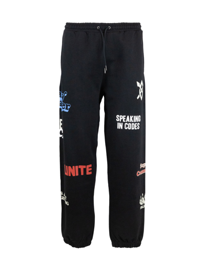 Daily Paper Mens Black Slogan Logo-print Track Pants In Blacknero