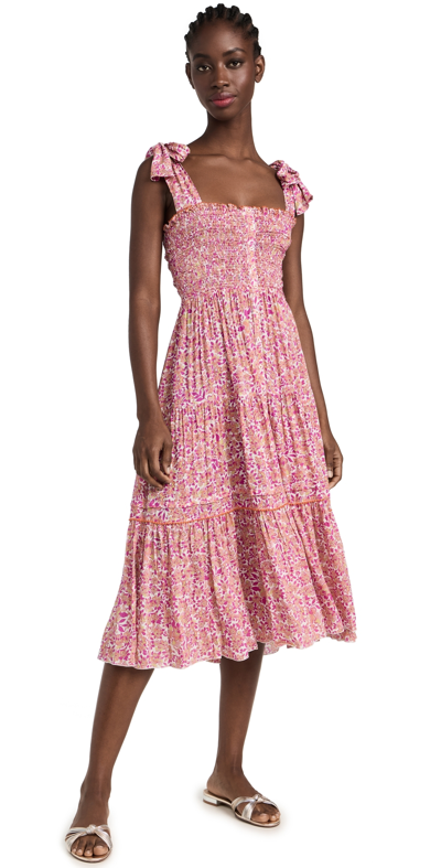 Poupette St Barth Triny V Maxi Dress Pink Net M