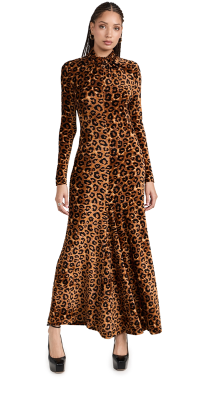 Rabanne Leopard-print Maxi Dress In Brown
