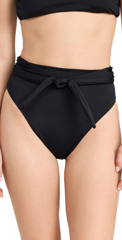 Mara Hoffman Goldie High Waisted Bikini Bottoms Black S