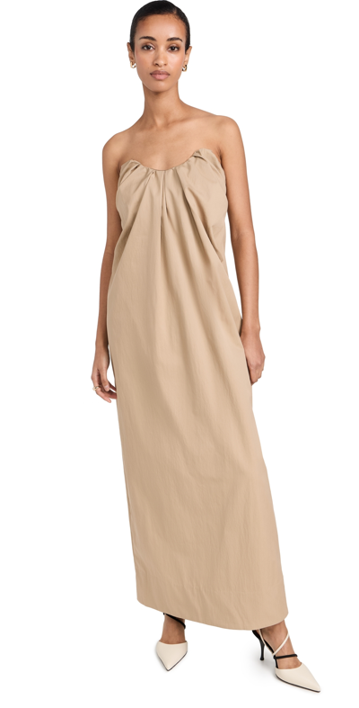 Co Strapless Dress Camel M