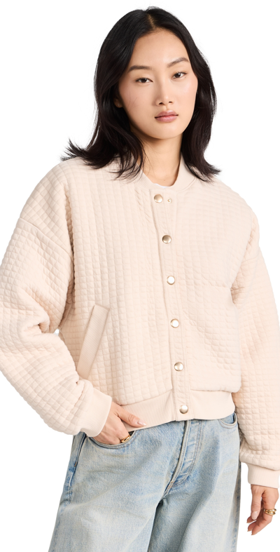 Nation Ltd Logan Oversized Bomber Jacket White Chocolate S