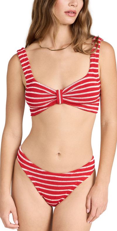 Hunza G Bonnie Bikini Red/white Stripe