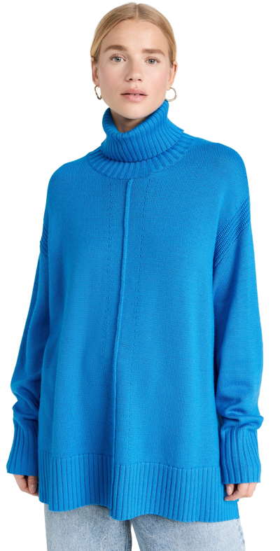 Apiece Apart Forte Relaxed Turtleneck Pullover Ceru Blue Xl