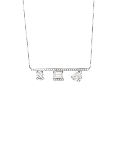 Crislu Platinum-plated Silver Cz Necklace