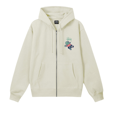 Pre-owned Stussy Dollie Zip Hoodie 'stone' In Cream