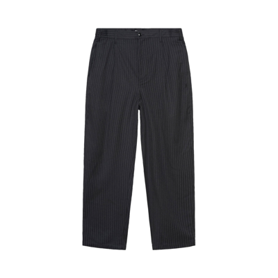 Pre-owned Stussy Stripe Volume Pleated Trouser 'black' In Multi-color