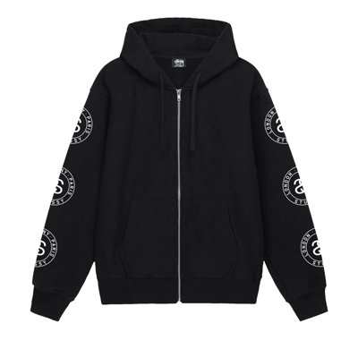 Pre-owned Stussy Seal Zip Hoodie 'black'