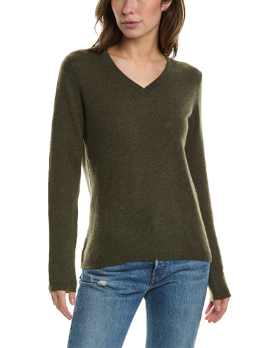 Forte Cashmere V-neck Cashmere Sweater In Green