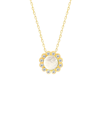 GABI RIELLE SUNLITE PAVE PEARL NECKLACE