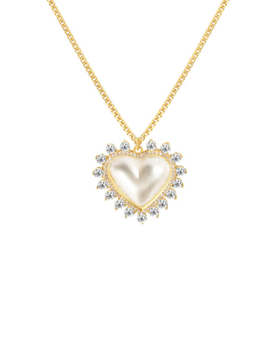 Gabi Rielle Pearlheart Luminary Halo Necklace In Gold