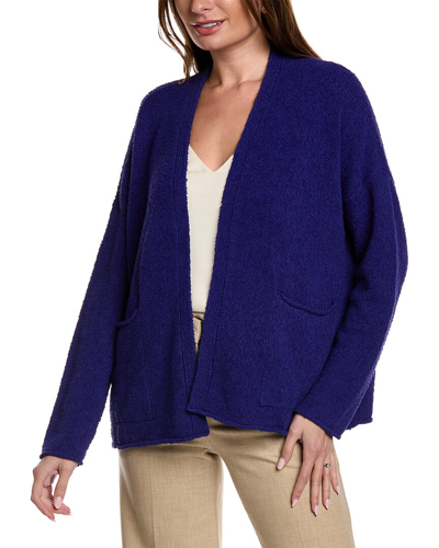 Eileen Fisher Boucle Cashmere-blend Cardigan In Purple