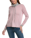 AMICALE CASHMERE AMICALE CASHMERE COLORBLOCKED CASHMERE SWEATER
