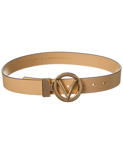 Valentino By Mario Valentino Adela Leather Belt In Beige