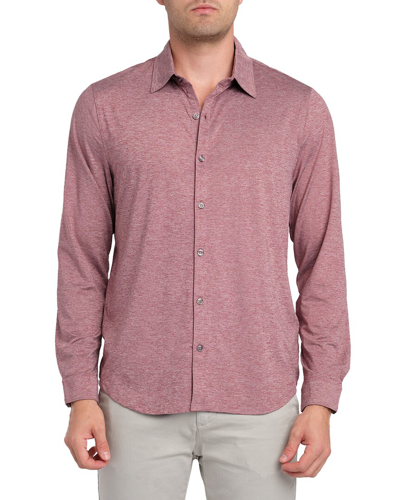 Zachary Prell Bill Stretch Knit Button-up Shirt In Red