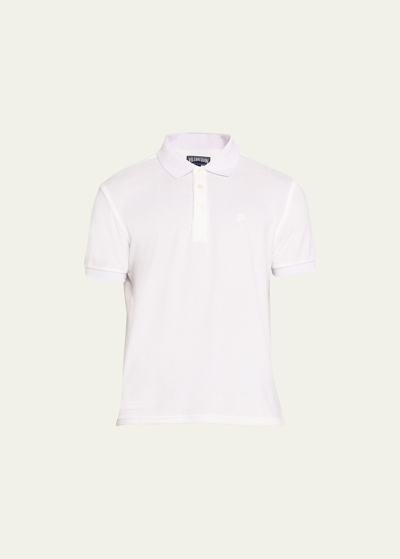 Vilebrequin Men's Solid Terry Polo Shirt In White