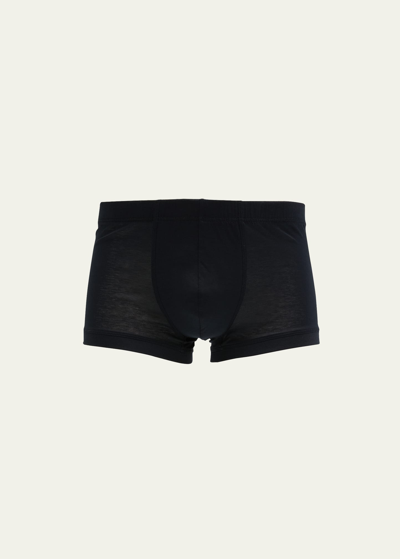 Hanro Men's Cotton Sport Trunks In Black