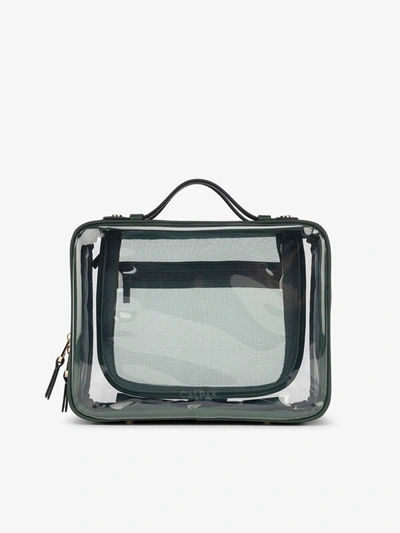 Calpak Large Clear Cosmetics Case In Emerald