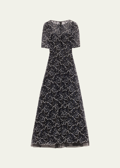 Rickie Freeman For Teri Jon 3d Lace Gown In Black Mult