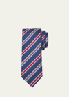 Charvet Men's Schappe Silk Stripe Tie In 8blue