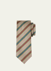 Charvet Men's Schappe Silk Stripe Tie In 19 Tan
