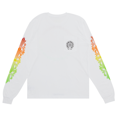 Pre-owned Chrome Hearts Floral Sleeve Gradient Long-sleeve T-shirt 'white'