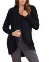 Barefoot Dreams Cozychic Cable Shawl Cardigan In Black