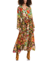Johnny Was Burke Tie-belt Georgette Kimono In Blue