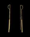 Italian Gold 18k  Twisted Tube Threader Earrings